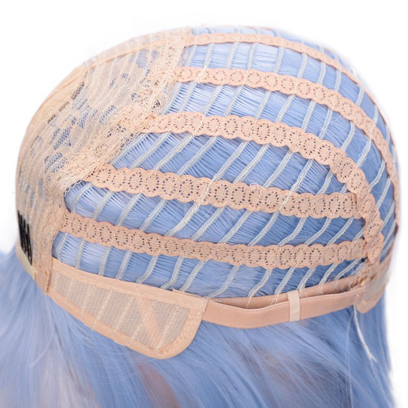 Full Lace Straight Hair Shoulder Length Short Bob Wigs For Women With Bangs - Ombre Gray 12Inches