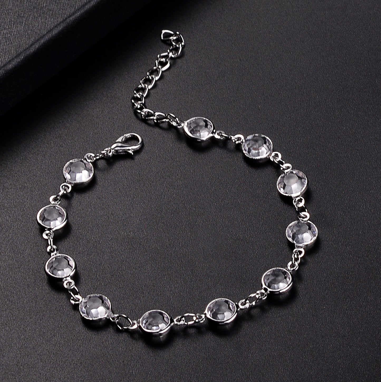 Popular Three-Layer Fish Bone Crystal Anklet