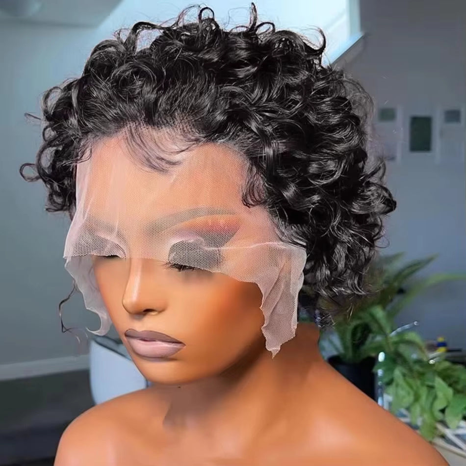 Pixie Wigs For Woman 13x1 Human Hair