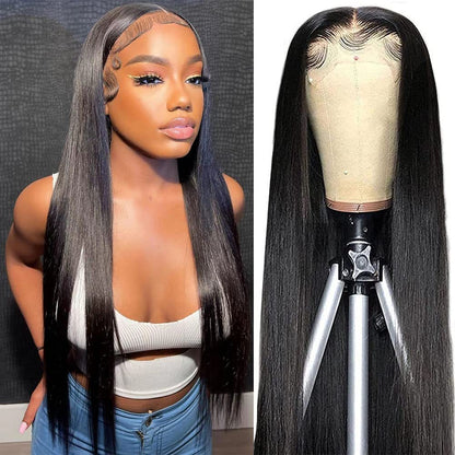 Human Hair Bone Straight Wig