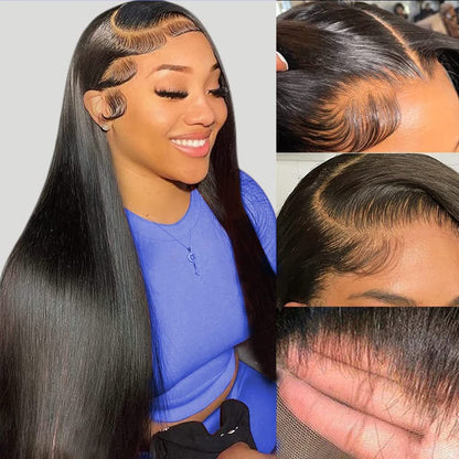 Human Hair Bone Straight Wig